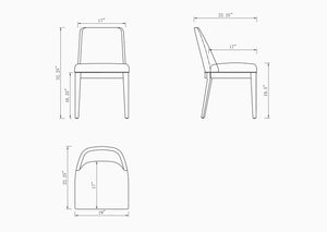 English Elm Gansevoort Solid Beech Wood Dining Chair with Lux Faux Leather Seat, Commercial Grade Comfort Pewter B365P397716