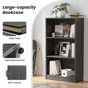 English Elm Bookcase Freestanding Wood 3 Shelf Adjustable Open Storage Unit for Home Office T3623P435531