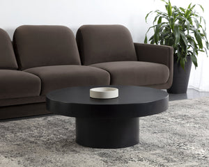 Sunpan Brando Round Coffee Table - Urban Contemporary Design in Natural Concrete for Modern Spaces Black
