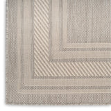 Nourison Horizon Indoor/Outdoor HOZ03 Machine Made Power-loomed Solid Border Indoor/Outdoor Modern Outdoor Rug Grey, Grey 88% Polypropylene,12% Polyester 841491128336