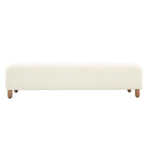 English Elm Christopher Knight Home® - Comfortable Ottoman with Foam Cushion and Sturdy Pine Frame – Plush Upholstery, 250 lb Capacity, Stylish Rectangle White N769P186934W
