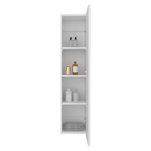 English Elm Cale Open Four Shelf Wall Cabinet Slim White Melamine Bathroom Storage Unit B097P474254