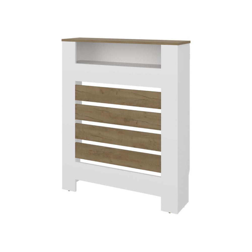 English Elm Tempest Wengue Radiator Cover with Open Shelving for Hallways and Living Rooms B128P343767