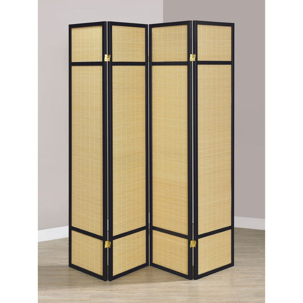English Elm Sensei Woven Bamboo Folding Screen Fsc Pine Frame Four Panel Room Divider B062P451672