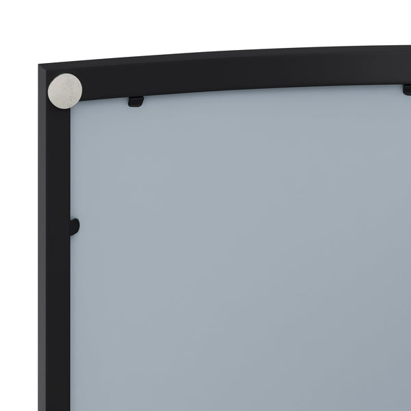 English Elm 23.62"Modern Arched Glass Cabinet with Shatterproof Mirror, Double-Layer Storage, Towel Rack, Black W757P314594