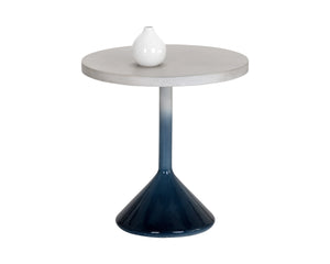 Sunpan Laszilo End Table - High Gloss Blue Ombre Base with Unique Grey Concrete Top for Stylish Spaces