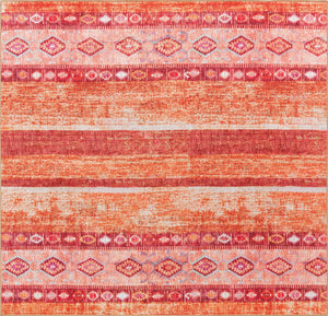 Unique Loom Timeless Verona Machine Made Geometric Rug Rust Red, Ivory/Orange/Violet/Green 7' 6" x 7' 7"