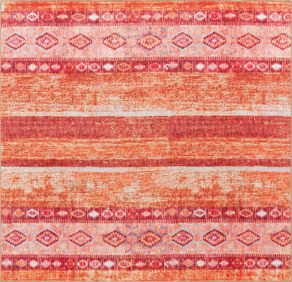 Unique Loom Timeless Verona Machine Made Geometric Rug Rust Red, Ivory/Orange/Violet/Green 7' 6" x 7' 7"