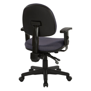 OSP Home Furnishings Sculptured Ergonomic Office Chair with Lumbar Support and Greenguard Certified Padding Jet 8180-297