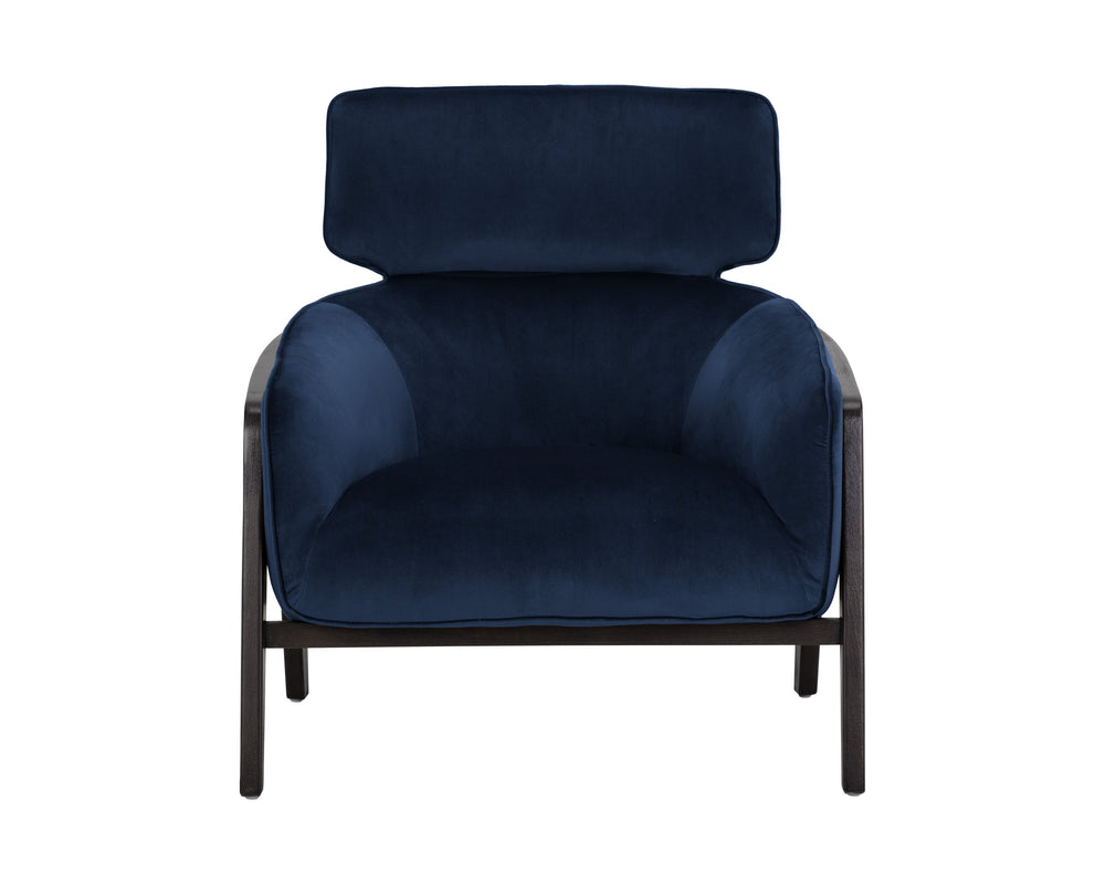 Sunpan Maximus Lounge Chair - Modern Masculine Design with Sculpted Wood Frame for Stylish Comfort and Elegance Metropolis Blue