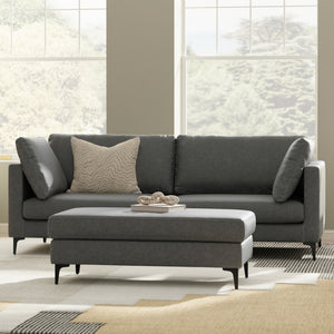 English Elm Ava 90 Inch Mid Century Sofa with Eco Performance Fabric, Plush Cushions, Durable Wood Frame Gray B136P199270