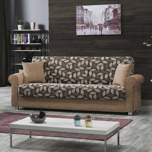 English Elm PrimeNest Grandera Collection Upholstered Convertible Sofabed with Storage, Chenille Upholstery, 74.8" Sleeper Beige,Grey Multi B030P286473