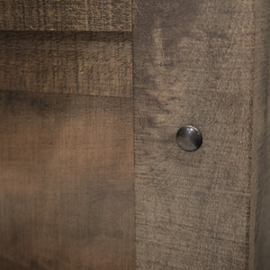 English Elm Wallace & Bay - Brown Bookcase King Bed with Penny Brown Finish, Modern Wood Design, Easy-Care, Spacious Storage B361S00015