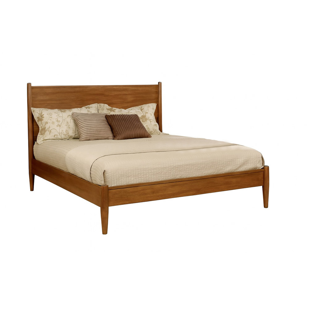 English Elm Mid-Century Modern California King Wooden Platform Bed In Warm Oak – Stylish, Durable & Comfortable! B016S00017