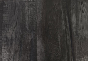 English Elm Dining Table with Reclaimed Wood Look Top and Thick Block Legs, Seats 4, Compact Farmhouse Style Black 52 L x 35 W x 5 H B2710P218832