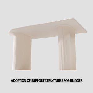 English Elm 63" Cream Mdf Dining Table Set With 4 Ergonomic Pu Chairs, Modern Elegance For Home & Kitchen W2189S00749