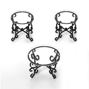 English Elm 3 Piece Tempered Glass Surface Coffee Table Set – Rustic Black Design For Elegant Living Room Décor W2167P220517