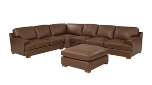 English Elm Leather Match Modular Sectional with Top-grain Upholstery and Flexible Open Plan Seating Dark Brown B2748S00028