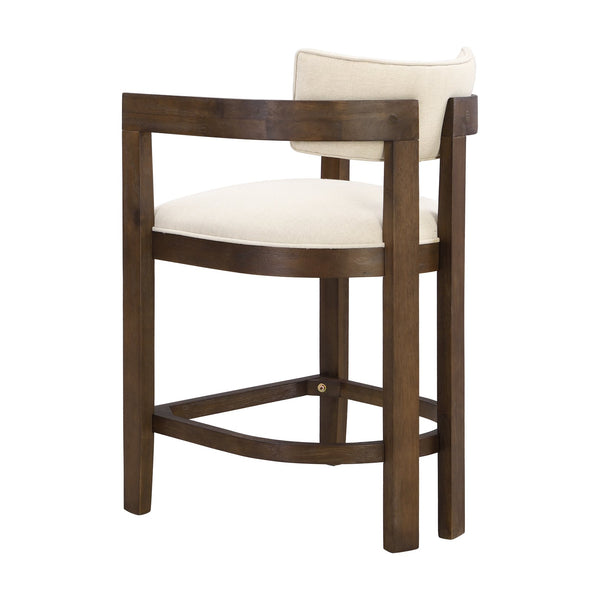 English Elm Christopher Knight Home® - 26" Contemporary Upholstered Counter Stool Set of 2 with Curved Solid Wood Back, Durable Rubberwood Frame Beige,Walnut N771P361764T