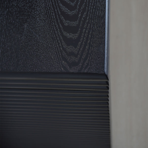 English Elm Modern Black Console Table With Ribbed Front Design - Sleek Entryway, Hallway, Or Living Room Accent W2729P199006