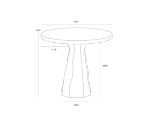 Sunpan KLIFF Bistro Table - Stylish Travertine-Look Concrete for Indoor & Outdoor Dining Spaces, 30" High 112371