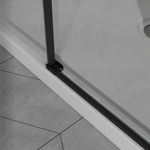 English Elm Goodyo 48"X72" Modern Sliding Shower Door Combo With Durable Acrylic Base & Matte Black Hardware W1223S00030