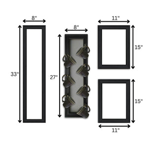 English Elm "kitchen Collection V" Matte Black Framed Wall Vignette with Integrated Mug Rack B06787073