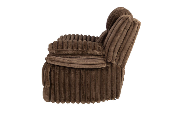 English Elm Manual Glider Recliner Plush Fur-Like Corduroy Upholstery, Smooth Glide, Padded Arms & Backrest Chocolate 28 L x 45 W x 33 H B089P296896