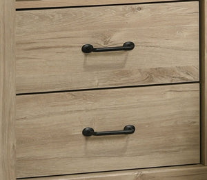 English Elm Elettra Two Drawer Nightstand with Usb Charging Oak Finish Sleek Bedroom Storage Light Oak B2749P413342