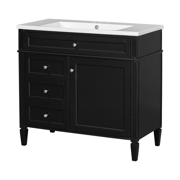 English Elm 36'' Modern Bathroom Vanity With Resin Sink, Storage Cabinet & Tip-Out Drawer For Stylish Organization SW000119AAB-2
