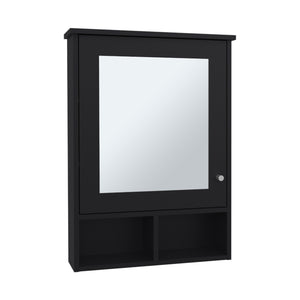 English Elm Medicine Compact Wall Cabinet with Mirror Door, Engineered Wood Storage, Durable, Space-Saving Design Black 34.65 L x 23.23 W x 4.72 H B097P250881