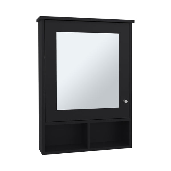 English Elm Medicine Compact Wall Cabinet with Mirror Door, Engineered Wood Storage, Durable, Space-Saving Design Black 34.65 L x 23.23 W x 4.72 H B097P250881