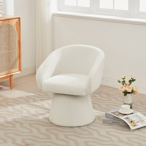 English Elm Christopher Knight Home® - Modern Swivel Narrow Corduroy Accent Chair with 360° Rotation, Compact Barrel Seat, 300 lb Capacity, Beige Comfort N765P292088B