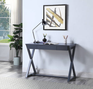 English Elm Rectangular Charcoal Console Table with Drawer — Traditional Warm Finish, Spacious Top, Stable X-Base Office Accent B016P329180