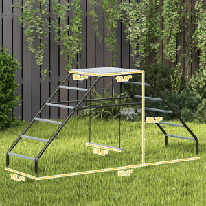 English Elm Chicken Coop Activity Station with 10 Perches Swing Platform and Steel Frame T3971P455214