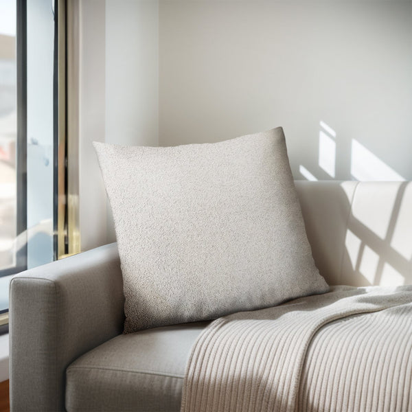 JLA Home Chapel Hill - Solid Feather-Filled Square Pillow 20x20 | Plush, Durable Polyester Shell, Tailored Modern Accent for Sofa Med Grey CH30-0030