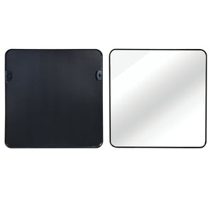 English Elm 36in Black Metal Framed Square Bathroom Mirror 36x36in Large 4mm HD Shatterproof Wall Mirror W2203P310398