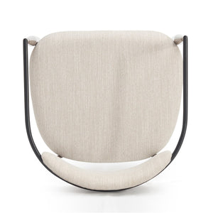 English Elm Christopher Knight Home® - Low Back Upholstered Dining Chair with Gold-Trim Iron Frame, Curved Open Backrest, Plush Comfort Beige+Black N771P249346H