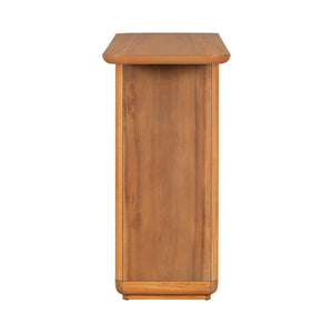 English Elm Mirod Acacia Veneer Console Table with U-base and Curved Edges for Entryway Brown N760P237958D