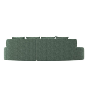 English Elm Modern Half Moon Chenille Sectional Three Seat Curved Sofa for Living Room or Apartment Green W395P435345