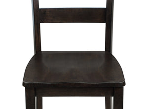 English Elm 5pc Rich Dark Wood Finish Square Dining Set with Ladder-Back Chairs, Compact 36" Table for Nooks B011P375960