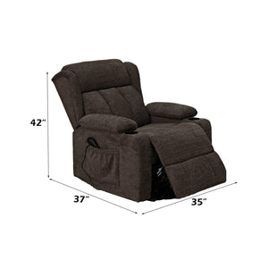 English Elm Lusio Power Lift Recliner with Linen Upholstery Pocket Coil Seat and Cup Holders B2726P469549