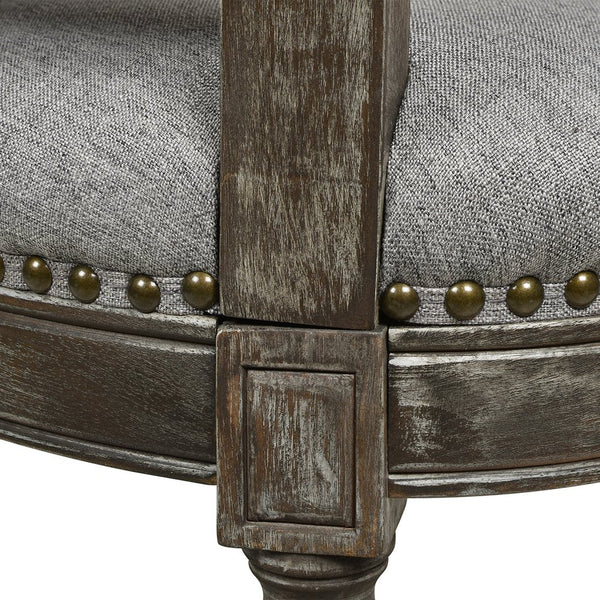 English Elm Jennifer Taylor Home - Triomphe Rattan Wicker High Back Armless Counter Stool — French Country Oak Frame, Upholstered Comfort Gray B2719P238384