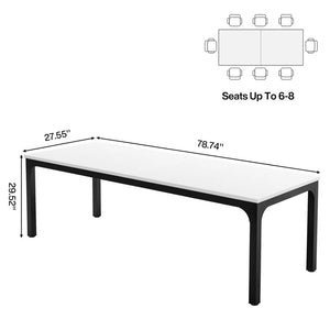 English Elm Dual Workstation Computer Desk with Iron Pipe Legs for Two Person Home Office Black,White T3971P460834
