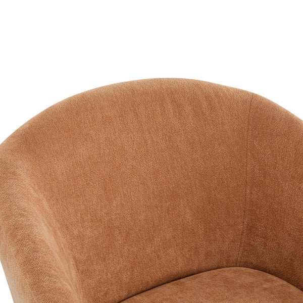 English Elm Christopher Knight Home® - Modern Accent Chair with Curved Round Back and Wooden Legs — Mid-Century Comfort, Compact & Durable Pumpkin Orange N767P266888P
