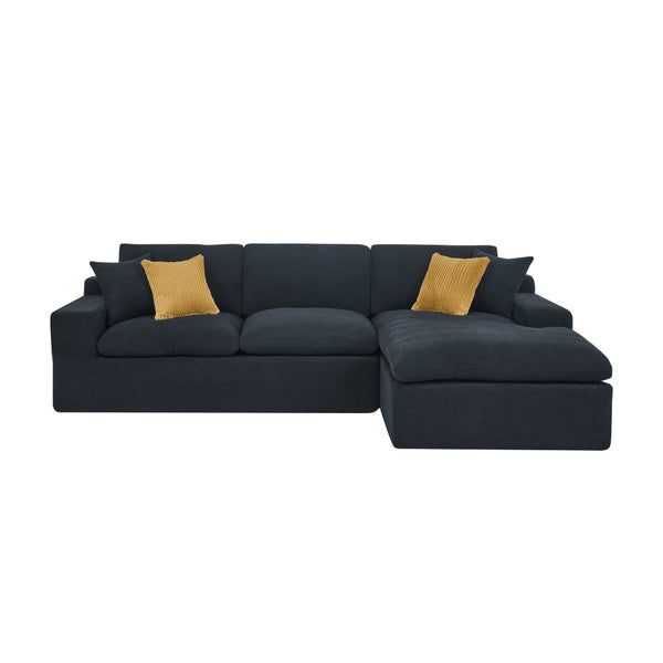 English Elm Cloud Sectional Sofa High Density Foam Deep Seat Modern Living Room Couch W5568S00002