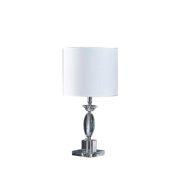 English Elm 23.25" Crystal Emmil Table Lamp – Modern Cut-Crystal Body, White Linen Drum Shade, LED Compatible_x000F_ B072P222426