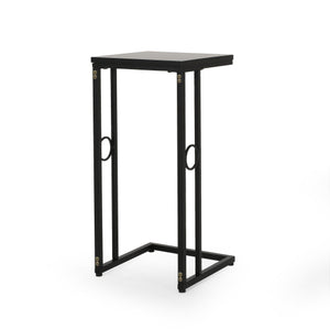 English Elm Christopher Knight Home® - End Table - Modern C-Shape Design With Iron Frame & Mdf Top - Sleek Black Finish For Any Space N771P218229H