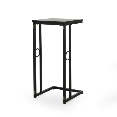 English Elm Christopher Knight Home® - End Table - Modern C-Shape Design With Iron Frame & Mdf Top - Sleek Black Finish For Any Space N771P218229H