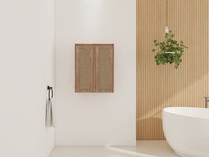 English Elm 24" Bathroom Side Cabinet - Wall-Mounted, Soft-Close Doors, Modern Design & Durable Storage Solution W999S00338